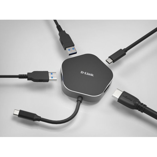 D-Link DUB-M420 station d'accueil Avec fil USB 3.2 Gen 1 (3.1 Gen 1) Type-C Noir, Argent