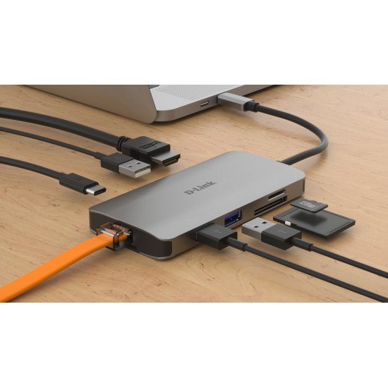 D-Link DUB-M810 station d'accueil Avec fil Thunderbolt 3 Argent