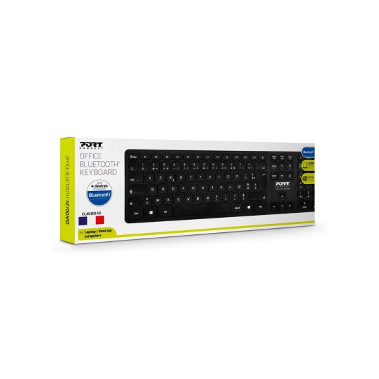 Port Designs 900903-US clavier Bureau RF sans fil + Bluetooth QWERTY Anglais américain Noir Port Designs 900903-US clavier Bureau RF sans fil + Bluetooth QWERTY Anglais américain Noir