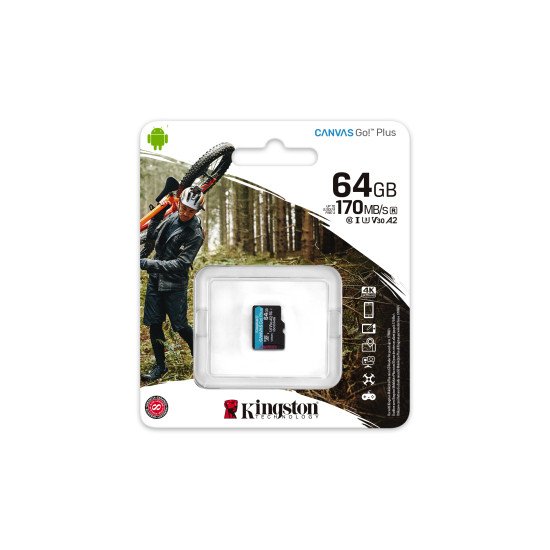 Kingston Technology Canvas Go! Plus mémoire flash 64 Go MicroSD Classe 10 UHS-I