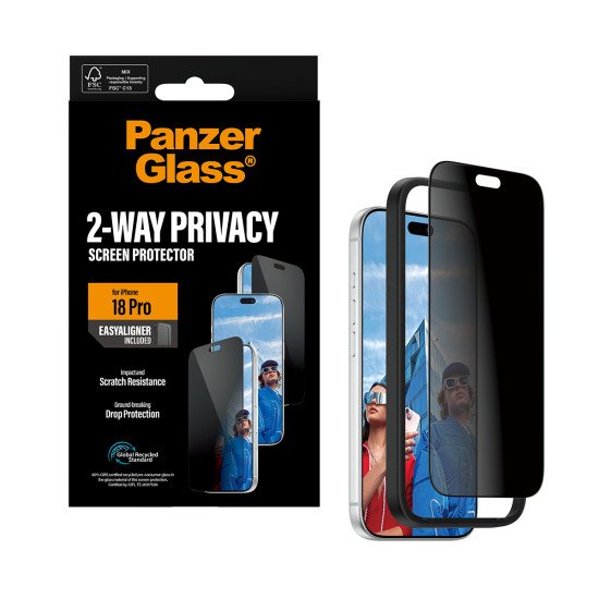 PanzerGlass ® 2-Way Privacy Screen Protector iPhone 2026 Pro | Ultra-Wide Fit w. EasyAligner Protection d'écran transparent 1 pièce(s)