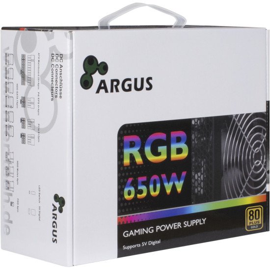 Inter-Tech Argus RGB-650W CM II Alimentation 20+4 pin ATX ATX Noir