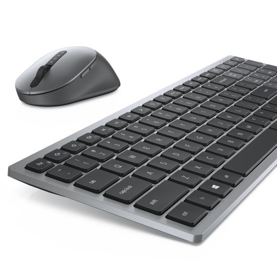 DELL KM7120W clavier Souris incluse RF sans fil + Bluetooth QWERTY Gris, Titane