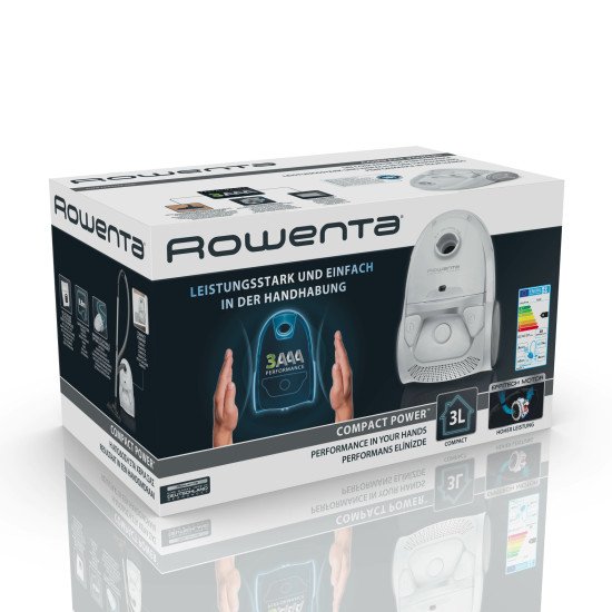 Rowenta Compact Power RO3927 3 L Aspirateur réservoir cylindrique Sec 750 W Sac à poussière Rowenta Compact Power RO3927 3 L Aspirateur réservoir cylindrique Sec 750 W Sac à poussière
