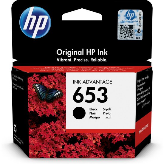 HP Cartouche d'encre Ink Advantage noire HP653 authentique HP Cartouche d'encre Ink Advantage noire HP653 authentique