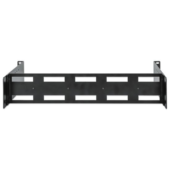 Intellinet Kit rail DIN réglable 19", 2U, pour équipements sur rail DIN chapeau, profondeur réglable 48–174 mm, aluminium, noir RAL 9005, garantie trois ans