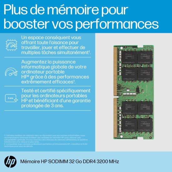 HP 32GB DDR4 3200 SODIMM Memory HP 32GB DDR4 3200 SODIMM Memory