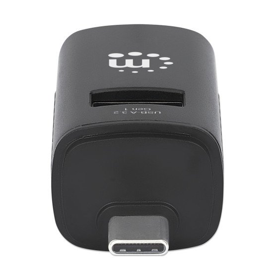 Manhattan Hub USB-C 3 ports ultra compact, 3x USB-A (1x 5 Gbit/s USB 3.0 + 2x 480 Mbit/s USB 2.0), Alimenté par USB (aucune alimentation externe requise)