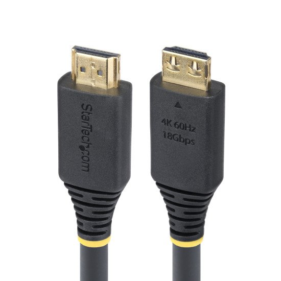 StarTech.com Câble HDMI Haut Débit de 6m avec Connecteur à Pince, 4K 60Hz/1440p 144Hz, HDR10/HDCP 2.2/ARC, 18Gbps, UHD HDMI 2.0, Cordon pour TV/Moniteur/Écran, Gaine TPE StarTech.com Câble HDMI Haut Débit de 6m avec Connecteur à Pince, 4K 60Hz/1440p 144Hz, HDR10/HDCP 2.2/ARC, 18Gbps, UHD HDMI 2.0, Cordon pour TV/Moniteur/Écran, Gaine TPE