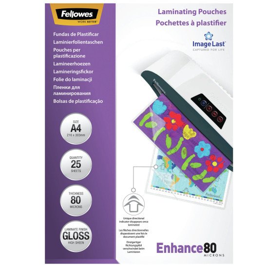 Fellowes Pochettes ImageLast A4 80 microns - Paquet de 25