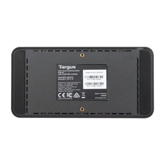 Targus DOCK310EUZ station d'accueil Avec fil USB 3.2 Gen 1 (3.1 Gen 1) Type-C Noir