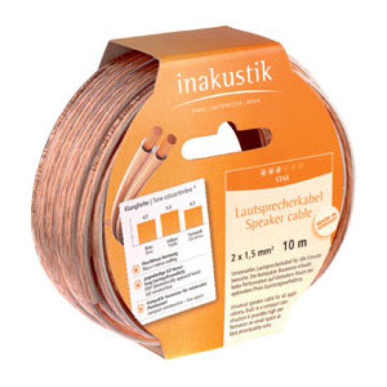 Inakustik 10m Star Speaker Cable câble audio Transparent