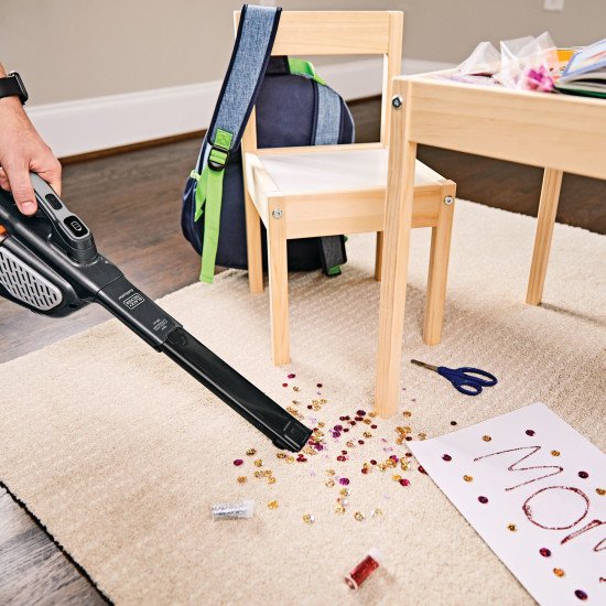 Black & Decker BHHV520JF-QW aspirateur de table Noir, Argent, Titane Sans sac