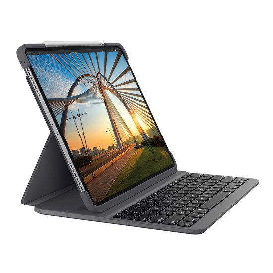 Logitech Slim Folio Pro clavier pour téléphones portables QWERTY Anglais britannique Graphite Bluetooth