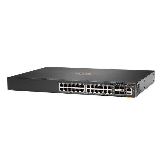 HPE Aruba 6200F 24G Class4 PoE 4SFP+ 370W Géré L3 Gigabit Ethernet (10/100/1000) Connexion Ethernet POE 1U Noir