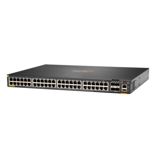 HPE Aruba 6200F 48G Class4 PoE 4SFP+ 370W Géré L3 Gigabit Ethernet (10/100/1000) Connexion Ethernet POE 1U