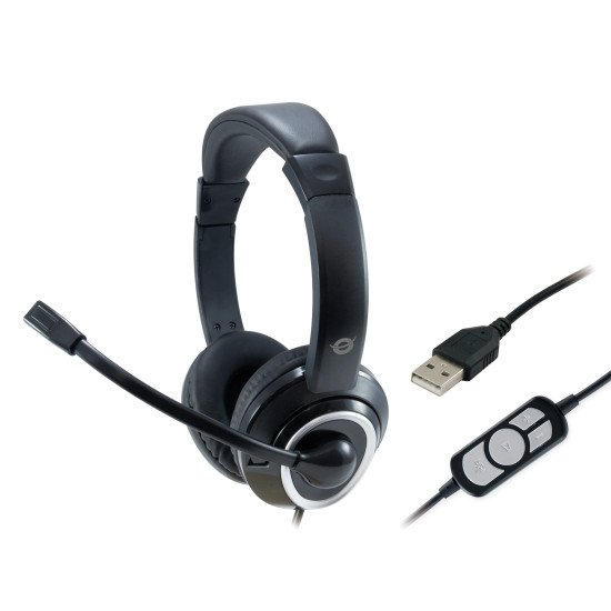 Conceptronic POLONA Casque Avec fil Arceau Appels/Musique USB Type-A Noir