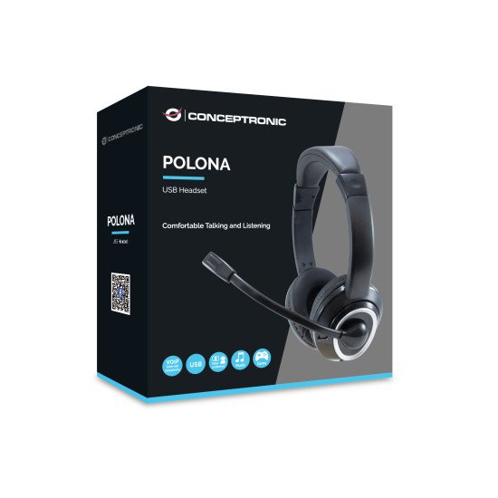 Conceptronic POLONA Casque Avec fil Arceau Appels/Musique USB Type-A Noir