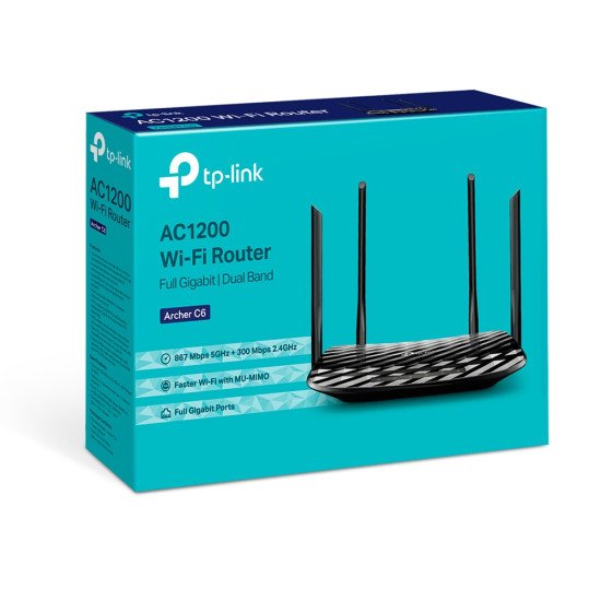 TP-Link Archer C6 routeur sans fil Fast Ethernet Bi-bande (2,4 GHz / 5 GHz) 4G Blanc