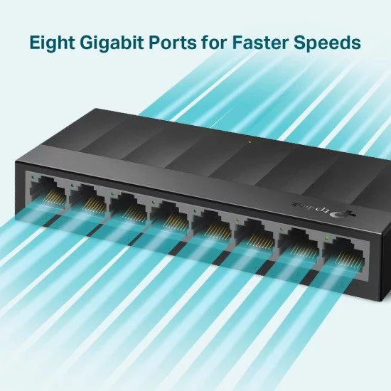 TP-LINK LS1008G commutateur réseau Non-géré Gigabit Ethernet (10/100/1000) Noir TP-LINK LS1008G commutateur réseau Non-géré Gigabit Ethernet (10/100/1000) Noir