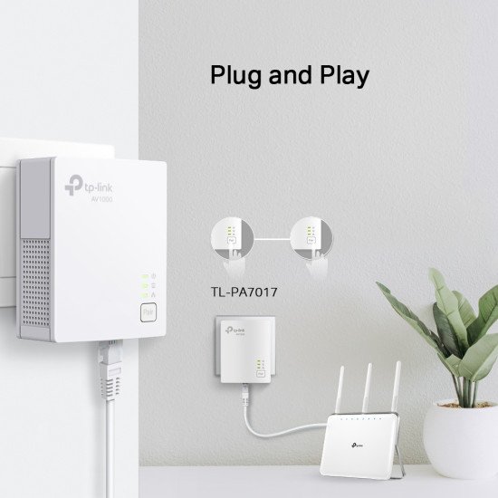 TP-LINK TL-PA7017 KIT Adaptateur réseau CPL 1000 Mbit/s Ethernet/LAN Blanc 2 pièce(s) TP-LINK TL-PA7017 KIT Adaptateur réseau CPL 1000 Mbit/s Ethernet/LAN Blanc 2 pièce(s)