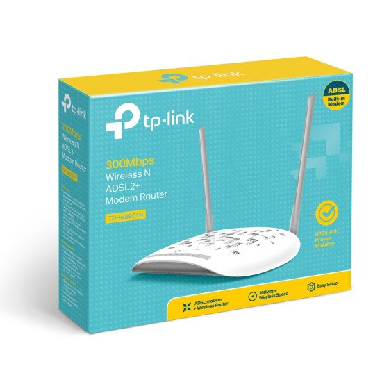 TP-LINK TD-W8961N routeur sans fil Fast Ethernet Monobande (2,4 GHz) Gris, Blanc