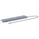 Manhattan Dock/hub USB-C avec lecteur de cartes: audio 3,5 mm, DisplayPort, Ethernet, 2x HDMI, 3x USB-A + 2x USB-C,avec PD 100W - nécessite un chargeur USB-C externe (non inclus).Alimenté par USB (aucune alimentation externe requise) lorsque le PD n'est p