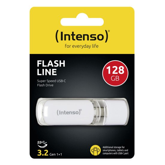 Intenso Flash Line lecteur USB flash 128 Go USB Type-C 3.2 Gen 1 (3.1 Gen 1) Blanc