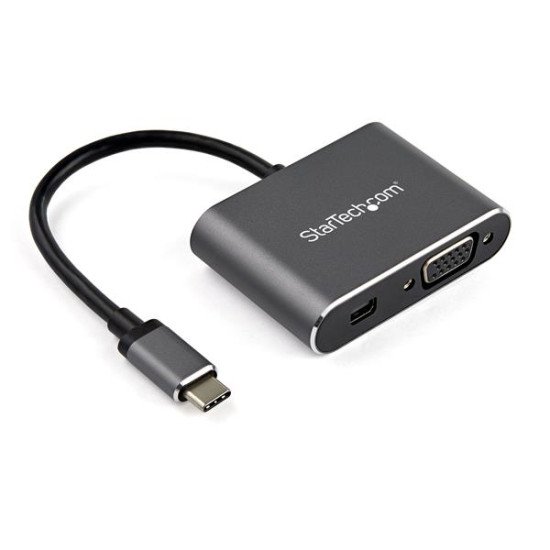StarTech.com Adaptateur multiport USB-C vers Mini DisplayPort ou VGA - Adaptateur vidéo 2-en-1 - 4K 60 Hz