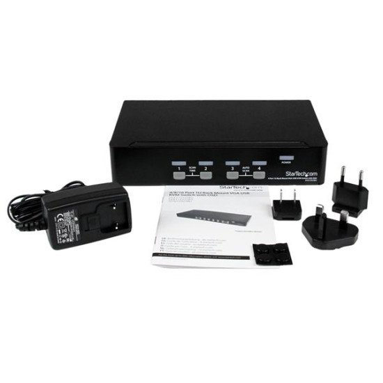 StarTech.com Commutateur KVM 4 Ports VGA USB, Montage en Rack et OSD - Switch KVM - 1920x1440