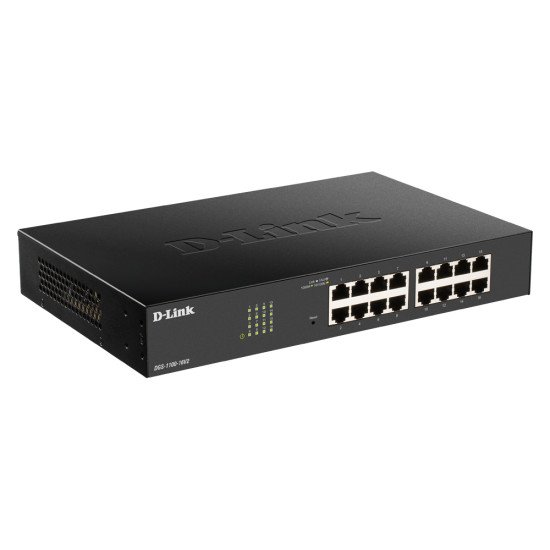 D-Link DGS-1100-16V2 commutateur réseau Géré Gigabit Ethernet (10/100/1000) Noir