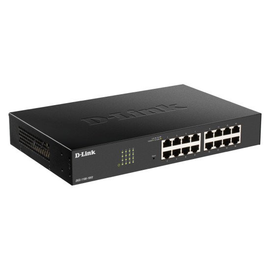 D-Link DGS-1100-16V2 Géré L2 Gigabit Ethernet (10/100/1000) Noir