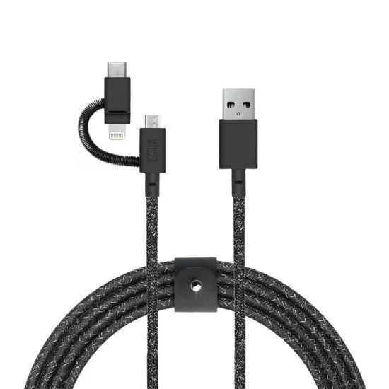 Native Union BELT-ULC-CS-BLK-NP câble USB 2 m USB A USB C/Micro USB A/Lightning Noir Native Union BELT-ULC-CS-BLK-NP câble USB 2 m USB A USB C/Micro USB A/Lightning Noir
