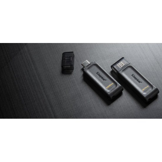 Kingston DataTraveler 70 clé USB 128 Go USB Type-C 3.2 Gen 1 (3.1 Gen 1) Noir