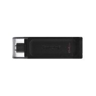Kingston DataTraveler 70 clé USB 64 Go USB Type-C 3.2 Gen 1 (3.1 Gen 1) Noir Kingston DataTraveler 70 clé USB 64 Go USB Type-C 3.2 Gen 1 (3.1 Gen 1) Noir