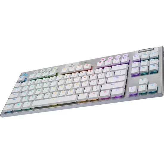 Logitech G G913 TKL - GL Tactile clavier RF sans fil + Bluetooth QWERTY US International Blanc Logitech G G913 TKL - GL Tactile clavier RF sans fil + Bluetooth QWERTY US International Blanc