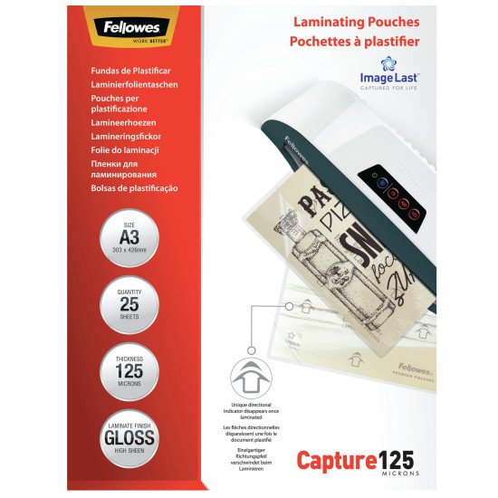 Fellowes Pochettes ImageLast A3 125 microns- Paquet de 25