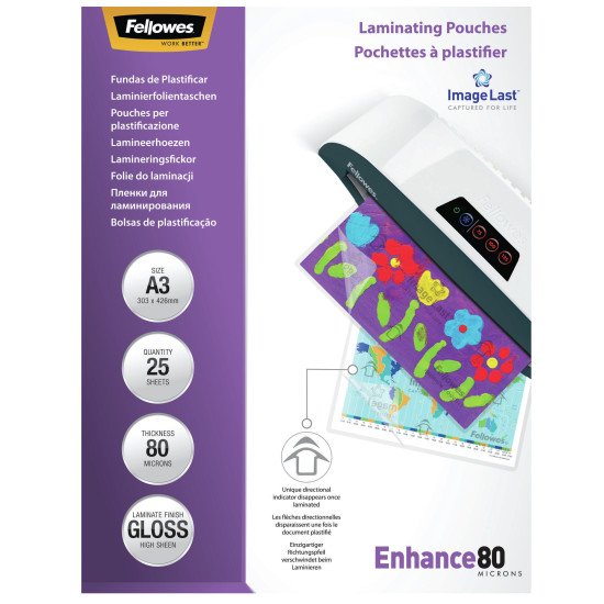 Fellowes Pochettes ImageLast A3 80 microns - Paquet de 25