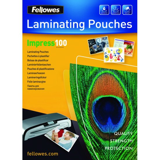 Fellowes Pochettes brillantes A3 100 microns - Paquet de 100