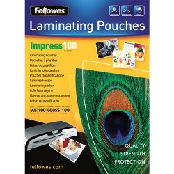 Fellowes Pochettes brillantes A5 100 microns - Paquet de 100 Fellowes Pochettes brillantes A5 100 microns - Paquet de 100