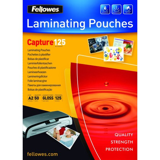 Fellowes Pochettes brillantes A2 125 microns - Paquet de 50