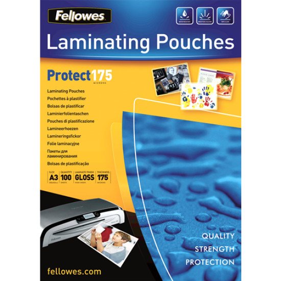 Fellowes Pochettes brillantes A3 175 microns - Paquet de 100