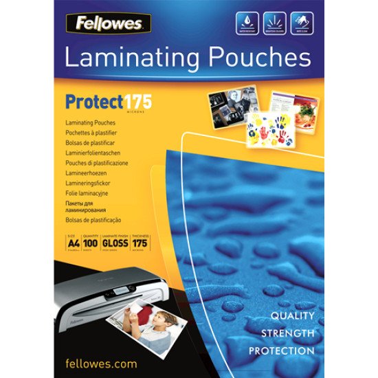 Fellowes Pochettes brillantes A4 175 microns - Paquet de 100