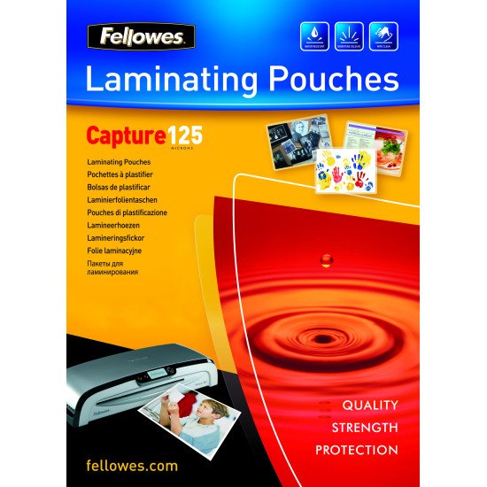 Fellowes Pochettes brillantes A6 125 microns - Paquet de 100