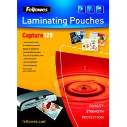Fellowes Pochettes brillantes pour cartes 125microns 83 x 113 mm Fellowes Pochettes brillantes pour cartes 125microns 83 x 113 mm