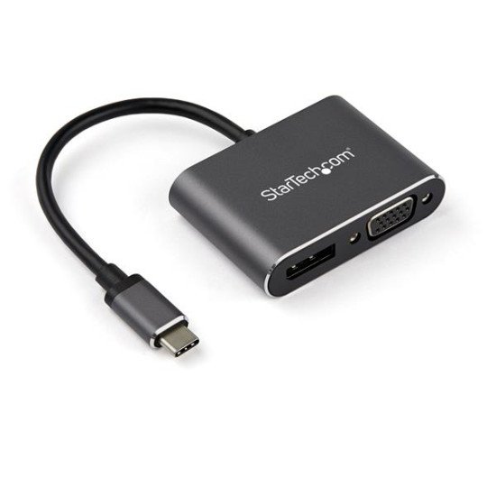 StarTech.com Adaptateur multiport USB-C vers DisplayPort ou VGA - Adaptateur vidéo 2-en-1 - 4K 60 Hz