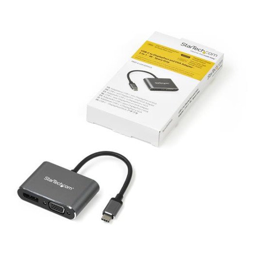 StarTech.com Adaptateur multiport USB-C vers DisplayPort ou VGA - Adaptateur vidéo 2-en-1 - 4K 60 Hz