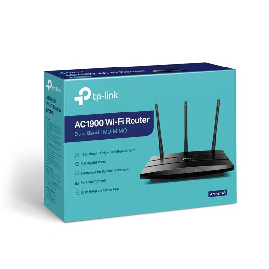 TP-Link Archer A8 routeur sans fil Gigabit Ethernet Bi-bande (2,4 GHz / 5 GHz) Noir
