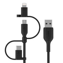 Belkin BOOST CHARGE câble USB 1 m USB A USB C/Micro-USB B/Lightning Noir Belkin BOOST CHARGE câble USB 1 m USB A USB C/Micro-USB B/Lightning Noir