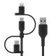 Belkin BOOST CHARGE câble USB 1 m USB A USB C/Micro-USB B/Lightning Noir